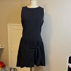 Evereve Greta Tie Front Dress NWT Washed Black S